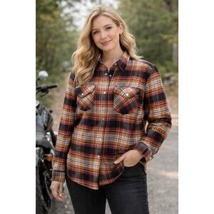 Cortech Boulevard Collective The Missfit Women’s Sz M Motorcycle Flannel Shirt